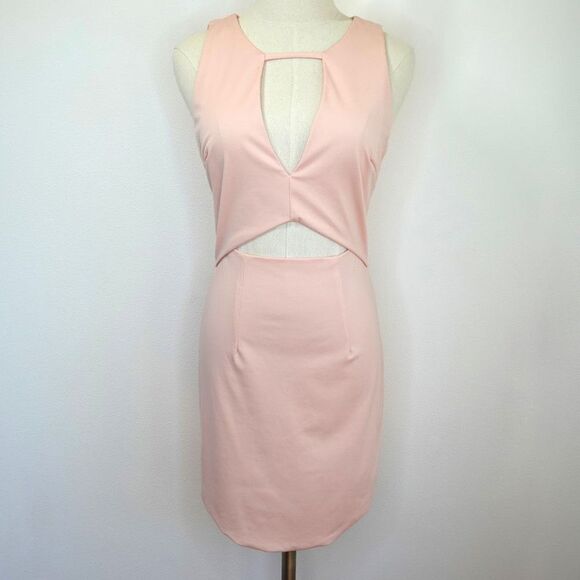 Tiger Mist Barbiecore Pink Mini Dress Cutouts Zipper Back Size M - Picture 1 of 11